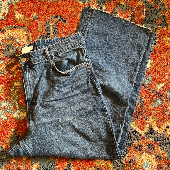 H&M Wide Leg Ankle Length Jeans Size 14 - Picture 1 of 4